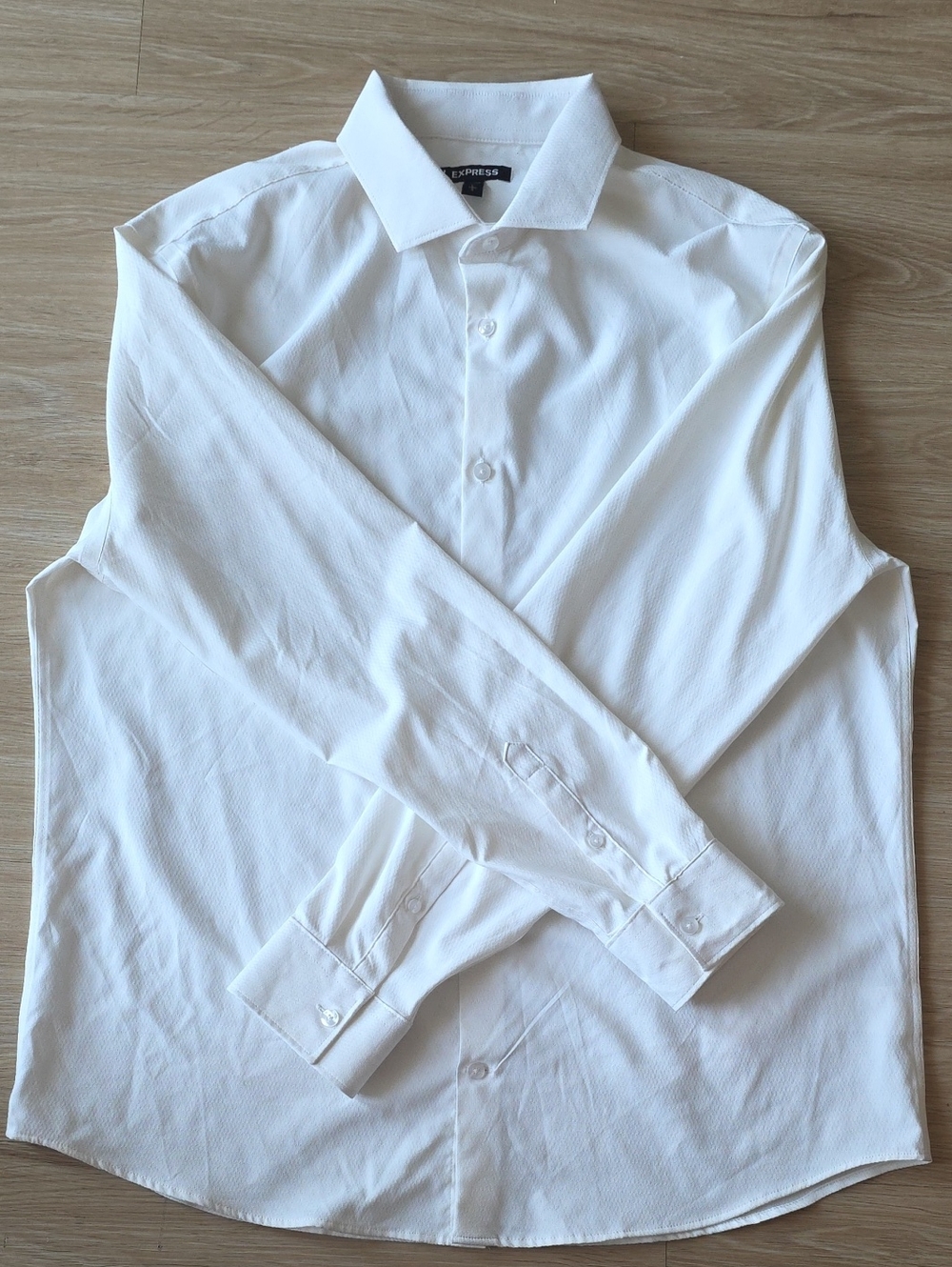 Express Men's White Dress Shirt - Spread Collar
